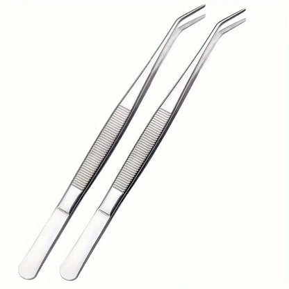 1/2pcs Stainless Steel Multi-Purpose Eyebrow Tweezers - Perfect for Nail Art, Dental Crystals & Cotton Picking Sharp Tweezers