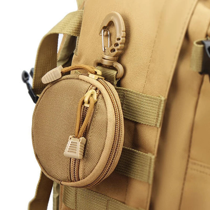 1000D New Outdoor Casual Men Coin Wallet Portable Mini Money Coin Pouch Keys Holder Waist Bag Round Small Case Zipper Wallet