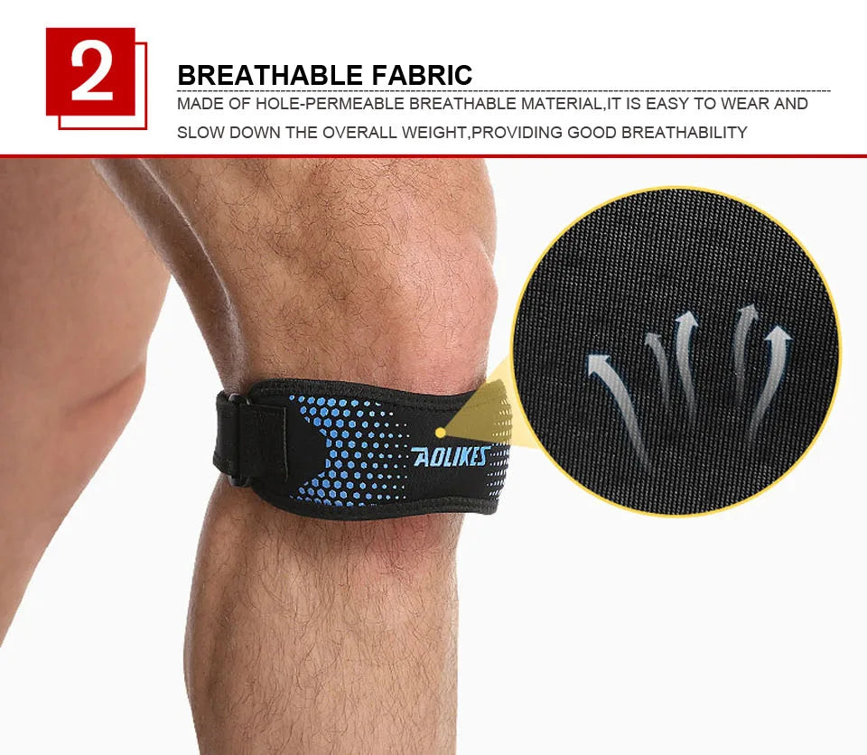 AOLIKES 1PCS Knee Braces for Knee Pain,Patella Knee Support Strap,Adjustable Patellar Tendon Stabilizer Band for Basketball