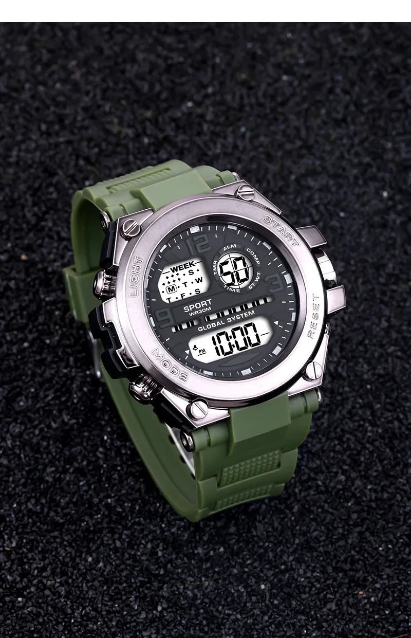 Multifunction Men's Sports Watch Waterproof Luminous Alarm Clock Men LED Digital Watch Large dial Electronic Wristwatch for Man