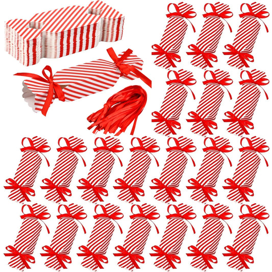 Candy Box For Christmas With Ribbons DIY Sweets Chocolate Biscuit Cookies Decoration Party Gift Xmas Wedding Paper Package Boxes
