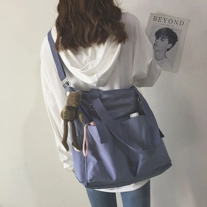 Waterproof nylon bag, large capacity, lightweight, multi-functional women's bag, one-shoulder crossbody bag, student class tutor