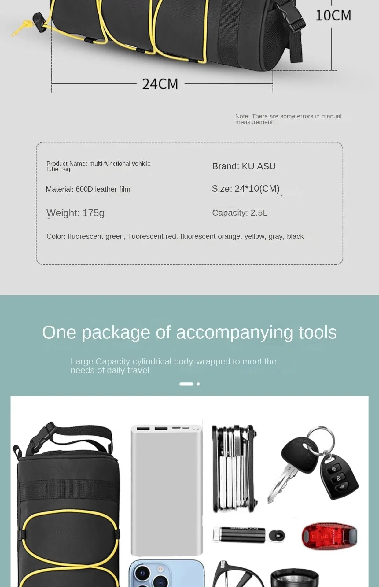 OFFBONDAGE Bike Front Bag Bicycle Bag Storage Outside Multifunction Riding Bag Mountain Bike Front Bag Bicycle Accessories