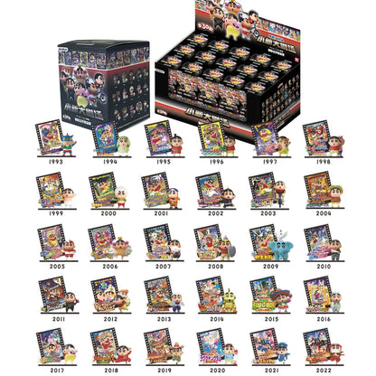 Crayon Shin-Chan Anime Figures Creative Peripheral Dinosaur Diary Baby Rice Grains Doll Model Blind Boxs Toys Children's Gifts