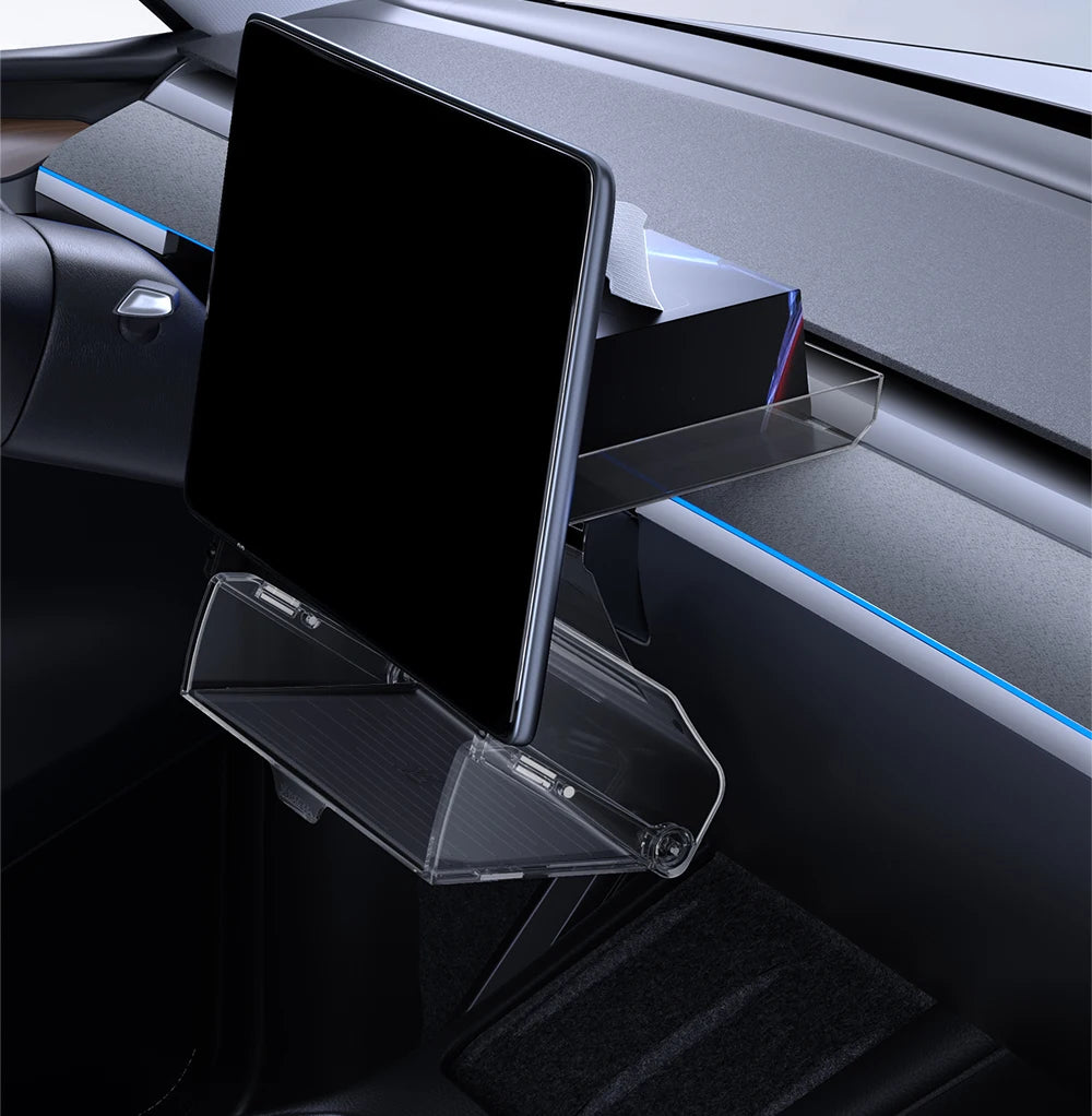 YZ For New Tesla Highland Model 3 Y Juniper Tray Magnetic Under Screen Fold Storage Box ETC Screen Storage Box Accessories