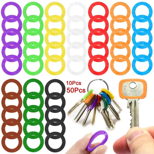 10-50Pcs Colored Key Caps Covers Soft Rubber Key Identifiers Protector Organizer Labels Key Toppers Random Color