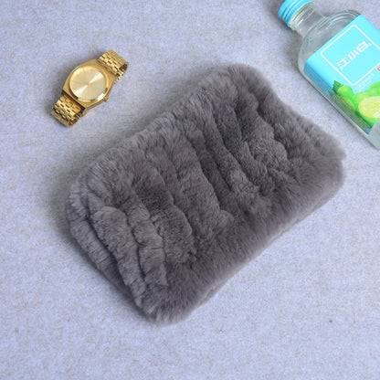 Women Handmade Stretch 100% Real Rabbit Fur Scarf Knit Genuine Rex Rabbit Fur Headbands Girls Natural Rabbit Fur Ring Scarves