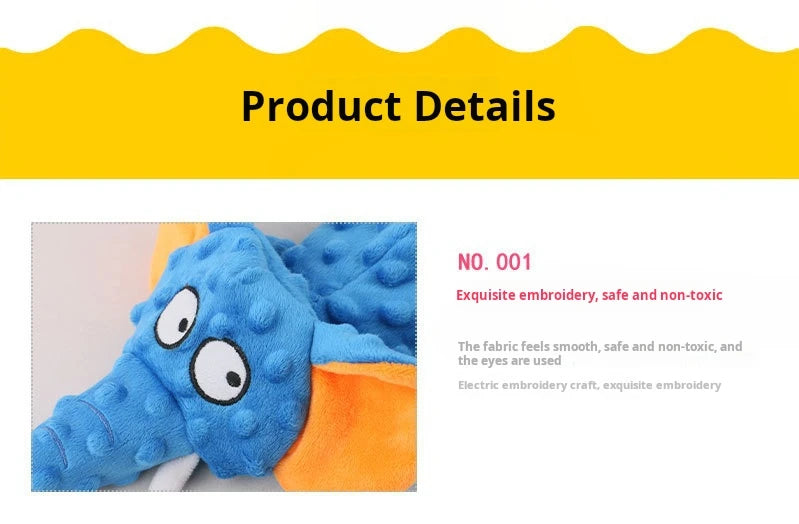 Small Plush Raw Dog Toys Squeak Elephant Shell Durable Toy Dogs Chew Interactive Indestructible Dog Sound Toy Puppy Pet Supplies