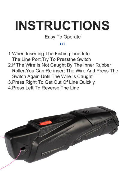 Electric Fishing Line Stripper Battery Powered Fishing Strip Line Removes 3.5ms Strong Powerful Finishing Machine Fishing Tools