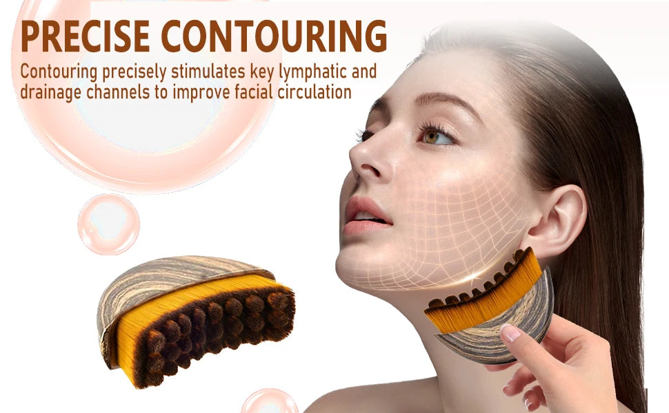 New Lymphatic Contour Face Brush, Lymphatic Drainage Massager for Face,Ergonomically Designed to Fit The Skin Precisely and Reli