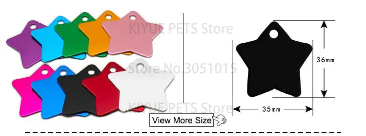 Personalized Random Mix 20pcs Aluminum Pet Dog Tag Nameplate Pedant For Cat Collar Ring Anti-Lost Accessories