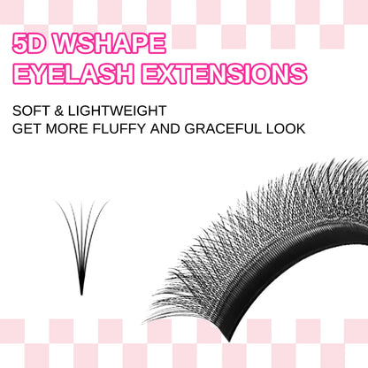 ARTSTAR W Shaped Lashes 3D 4D 5D 6D Premade Fans Eyelash Extensions C  D CC Curl W Style  Automatic Flowering Volume Eyelashes