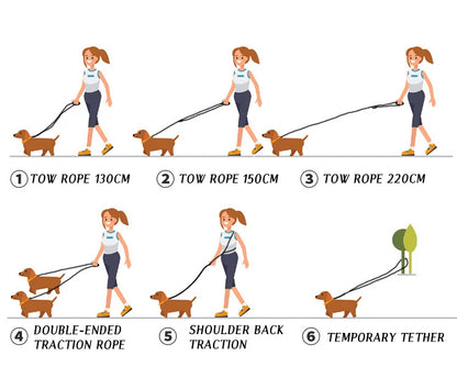 CAWAYI KENNEL Reflective Nylon Leashes Pet Dogs Chain Traction Rope Leads for Running Free Hands Rope Chain for Small Large Dogs