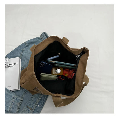 Women's Canvas Tote Bag Fashionable Spacious Durable Shoulder Bag with Zipper Closure and Classic Design Perfect for Work
