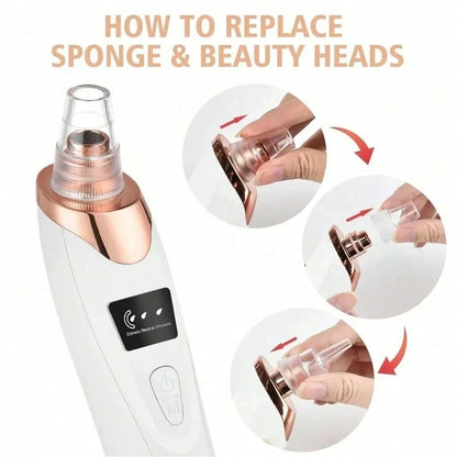 Electric Pore Cleaner & Blackhead Remover, Professional Deep Cleansing Vacuum Device for Facial Skincare, Pore Refining Tool