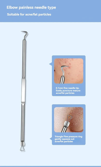 11Pcs/Set Acne Needle Blackhead Clip Remover Extraction Pore Black Head Cleaner Face Skin Care Cleansing Needle Tool Cell Clamp