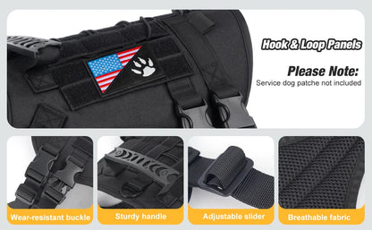 Tactical Chest Strap Large Dog Explosion proof Outdoor Anti slip Tank Top Pet Traction Dog Harness Reinforcement Loop Dog Walkin