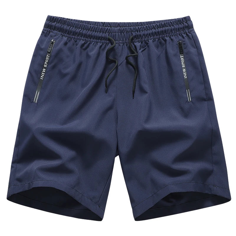 Newest Summer Shorts Men Gym Sport Running Fitness Workout Man Short Pants Breathable Quick-drying Drawstring Men's Shorts Black