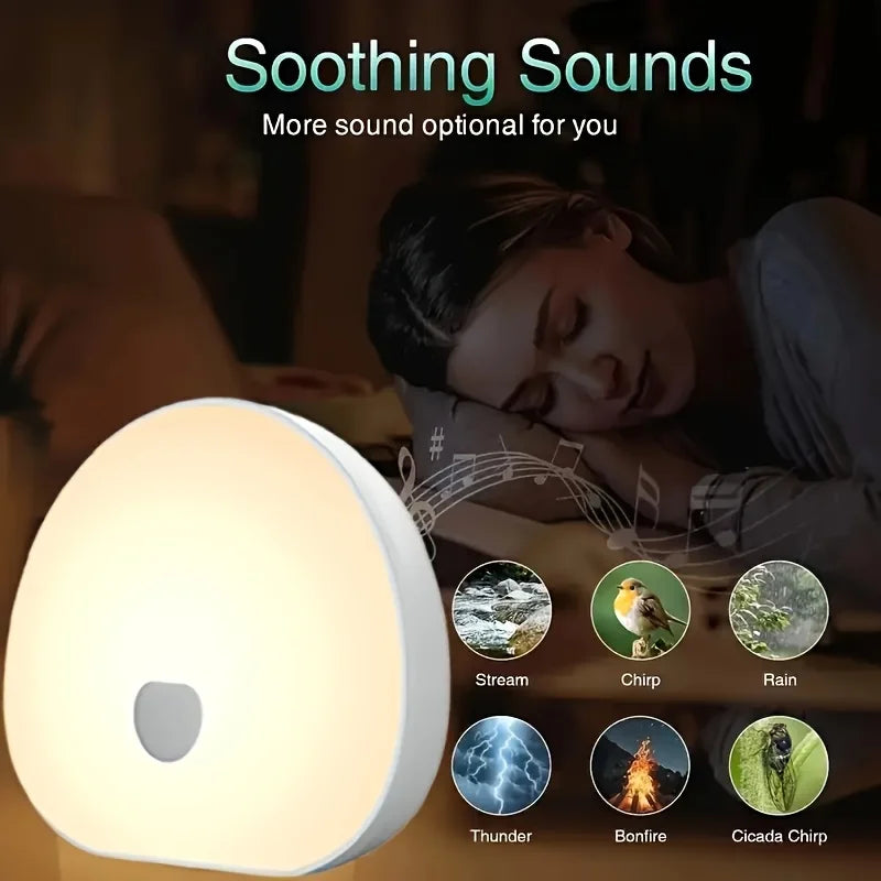 New White Noise Night Light with 7 Color Ambient Lights and 10 Soothing White Noise Sounds for Christmas Gift Bedroom Use