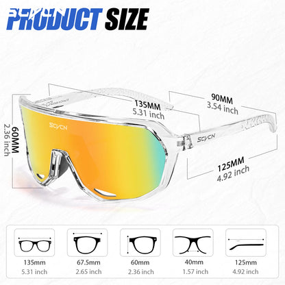 SCVCN Cycling Glasses Outdoor Sports Bicycle Sunglasses UV400 Running Eyewear Men MTB Cycling Sunglasses Road Bike Glasses