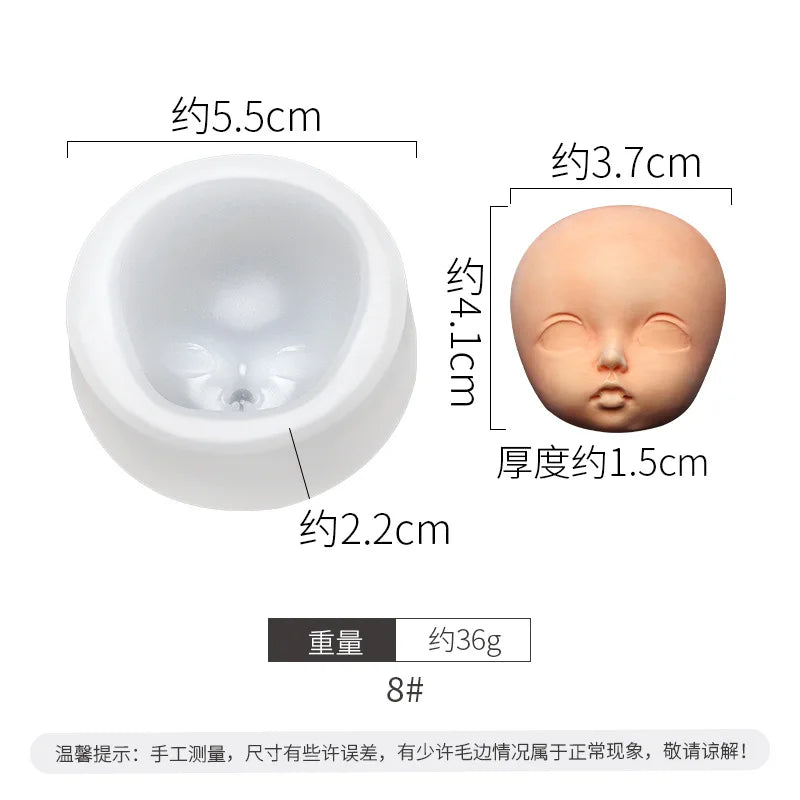 3D Baby Face Silicone Molds Human Facial Mould DIY Doll Modified Polymer Clay Fondant Cake Decor Action figure Handmade Mold