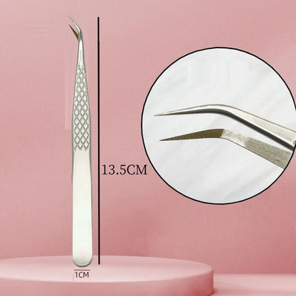 Nanometer Fiber Tip False Lash Tweezers For Eyelash Extension Mega Volume perfect close tip Boot isolation Artist Makeup Tools