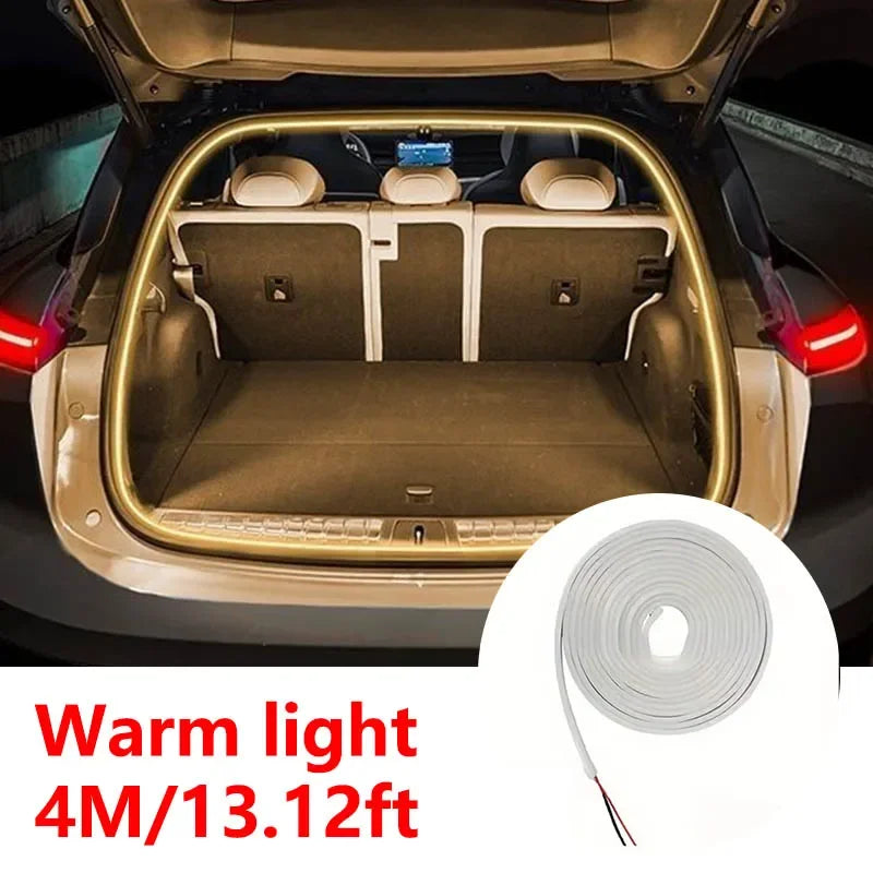 Car High Brightness Trunk Lighting Ambient Light Interior Decoration LED Wiring Free Automatic Sensing Tailgate 2/4M Light Strip