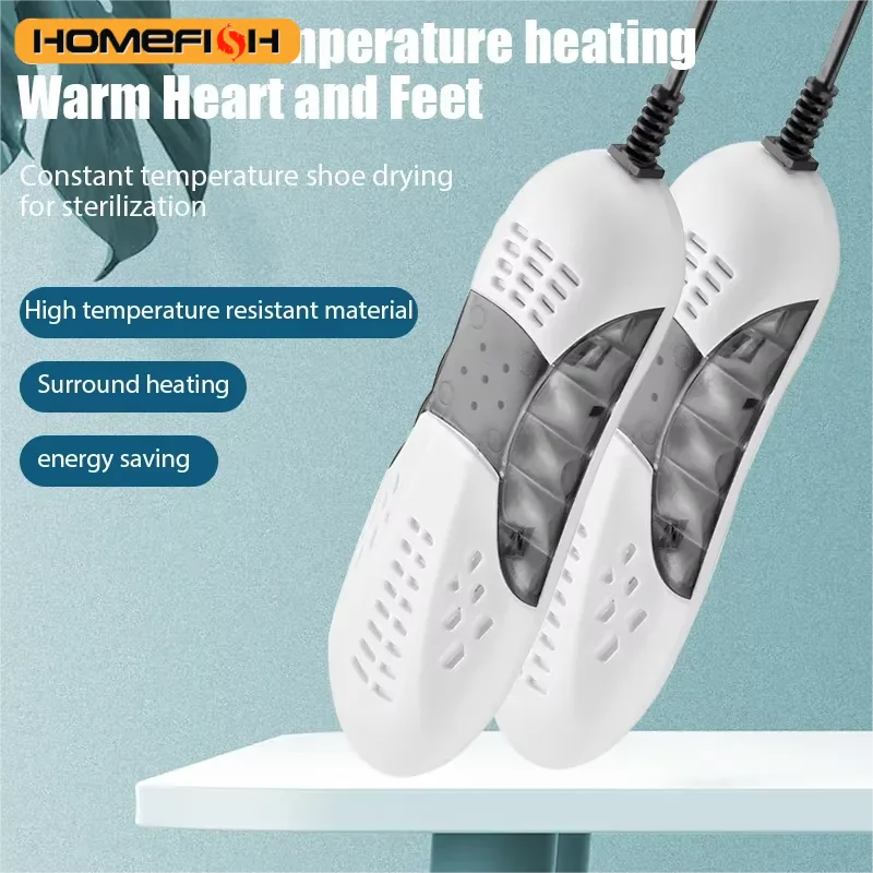 HOMEFISH Electric Shoe Dryer Deodorizer with Heat And UV Light Foot Warmer Dehumidifier Boot Odor Eliminator for Household Use