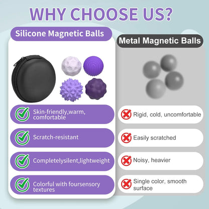 Silicone Magnetic Sensory Balls Fidget Toy Worry Balls Autism Calming Fidgeting Toy Anxiety Relief Stress Sensory Toy