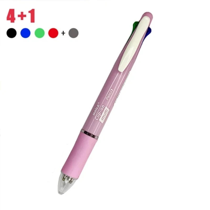 5 In 1 Multicolor Ballpoint Pens 4 Colors Ball Pen 1 Automatic Pencil With Eraser For School Office Writing Supplies Stationery