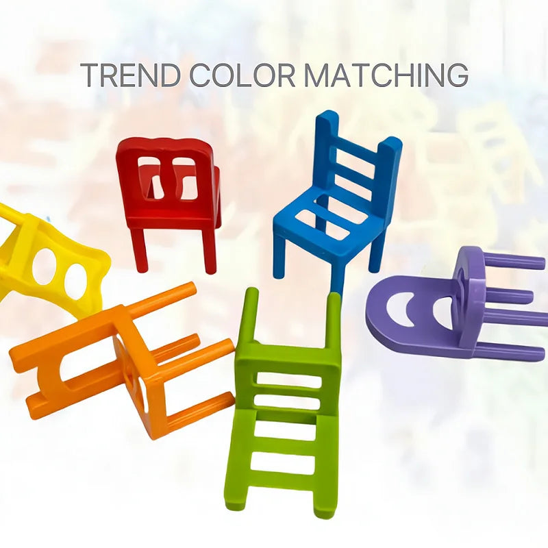 24-42pc children's puzzle folding chair toy parent-child interactive game for kids chair stack party game juego social games