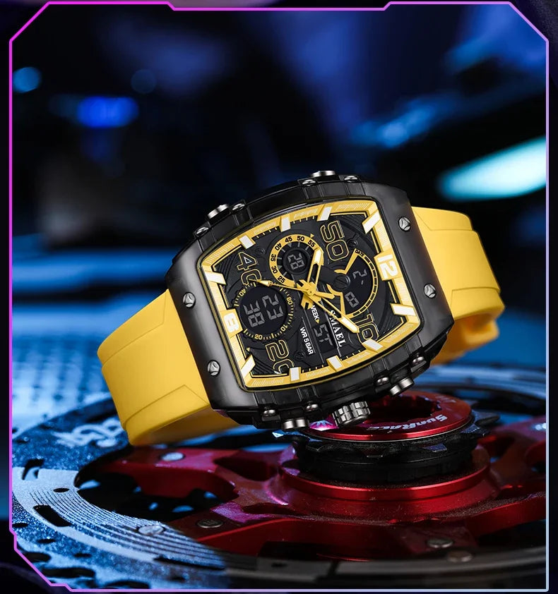 SMAEL 8109 Digital Watch Men Outdoor Sport 5ATM Waterproof LCD Electronic Male Quartz Watches for Men's Chronograph Wristwatch