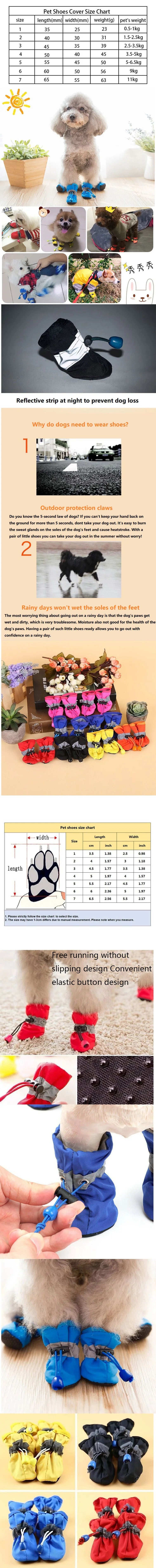 4PCS Small Dog Shoes Hiking Boots Waterproof Dog Shoes Medium Slippers for Puppy Boots Shoes for Small Dogs XGX01