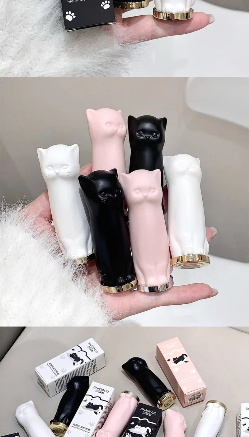 SHAQINUO Meowoqinqin Moisturizing Color Lip Balm, anti-dryness and crack fade lip lines Student Moisturizing lipstick