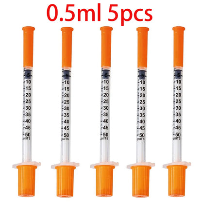 30Pcs 0.5Ml/1Ml Disposable Plastic Veterinary Syringes with Needles, Suitable for Pets and Farm Animals, Manual Push-Type Syringes with Needles, Farm Animal Syringes, Suitable for Cats, Dogs, Pigs