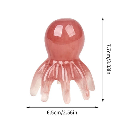 Resin Octopus Massage Comb Head Meridian Scraping Scalp Massage Brush Acupuncture Gua Sha Massage Comb Fatigue Relief Massage'
