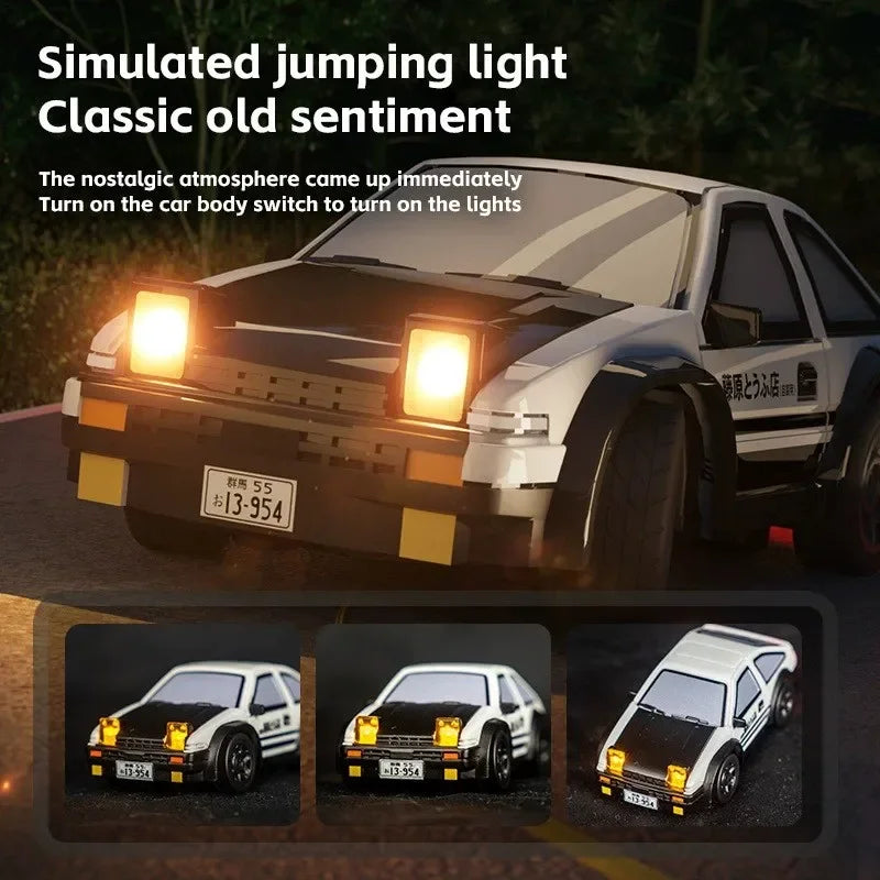 1:64 Desktop RC Drift Car 2.4G High-Speed Racing Car Four-Wheel Mini Desktop Remote Control Car Electric Toy for game party gift