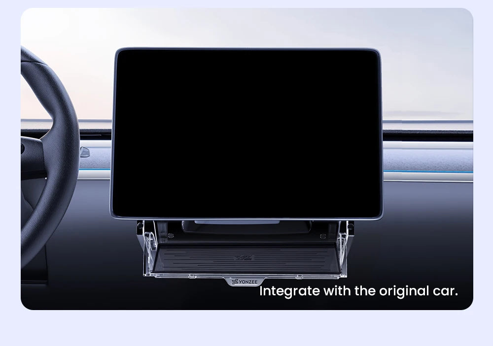 YZ For New Tesla Highland Model 3 Y Juniper Tray Magnetic Under Screen Fold Storage Box ETC Screen Storage Box Accessories