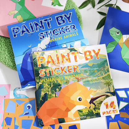 Mr Paper 12pcs/bag Sticker Book Students' Handmade 3D Geometric Collage DIY Stickers Early Educational Stickers For Journal