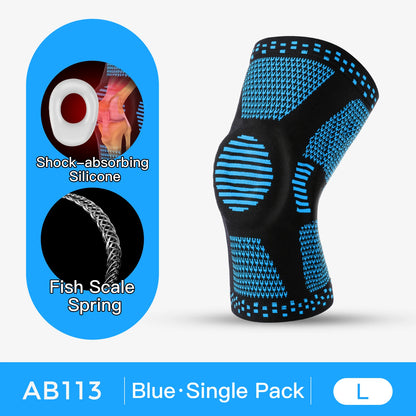 1Pcs Silicone Spring Full Knee Support Patella Medial Support Strong Meniscus Compression Protection For Men Women Running Sport