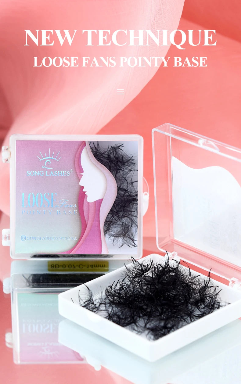 Song lashes Promade Fans 3D-10D07Pointy base loose fans Sharp thin root Korea PBT material 500 Fans Eyelash Extensions Choice