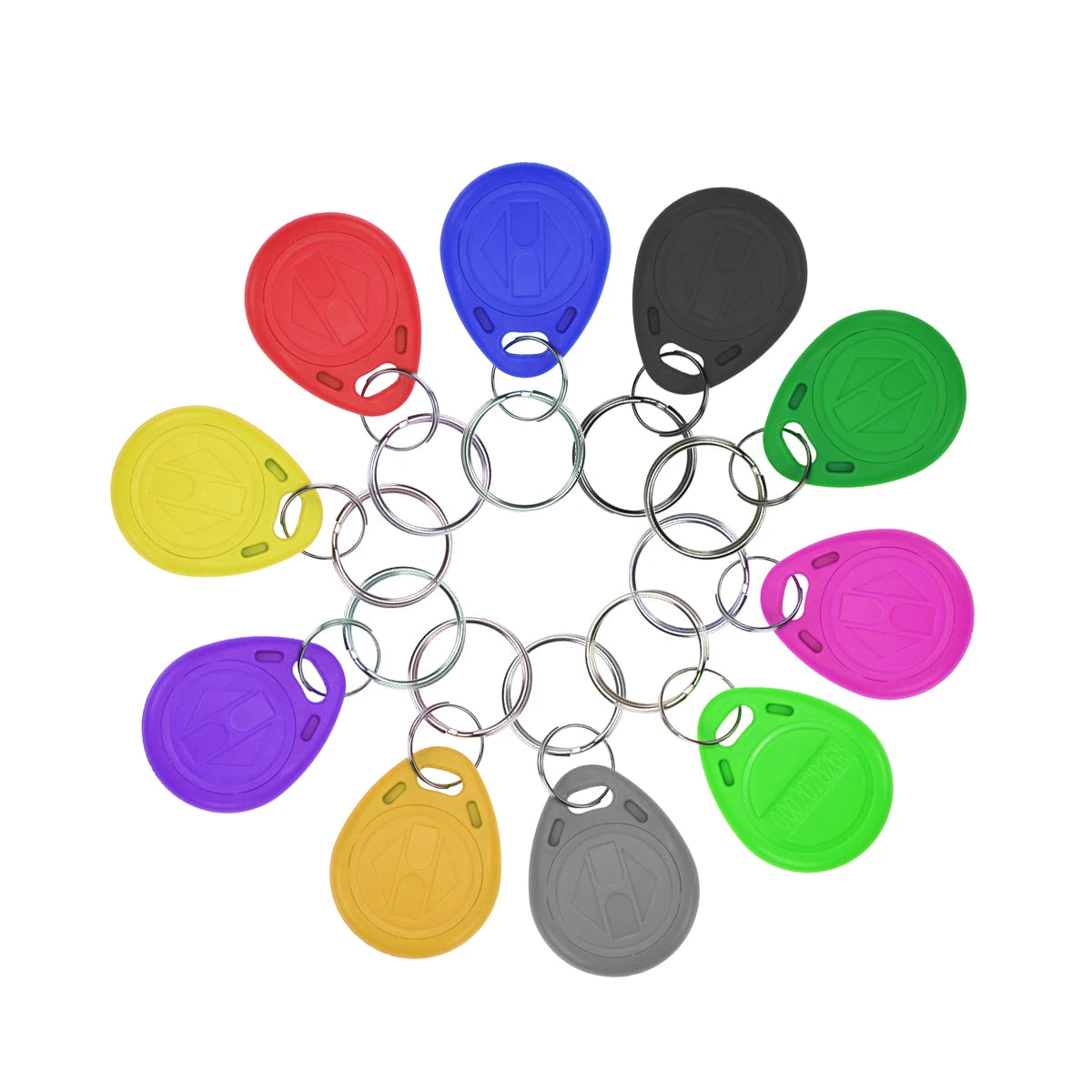 10pcs 125KHz T5577 Keyfobs Rewritable Duplicate Tag 5200 Proximity Copy Access Card ID Token Ring RFID Cloner Keychain