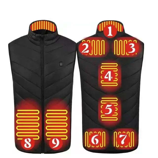 USB Heated Vest Winter Warm Hiking Heated Jacket Vest Outdoor Sports Men Ski Warming Heating Thermal Clothing