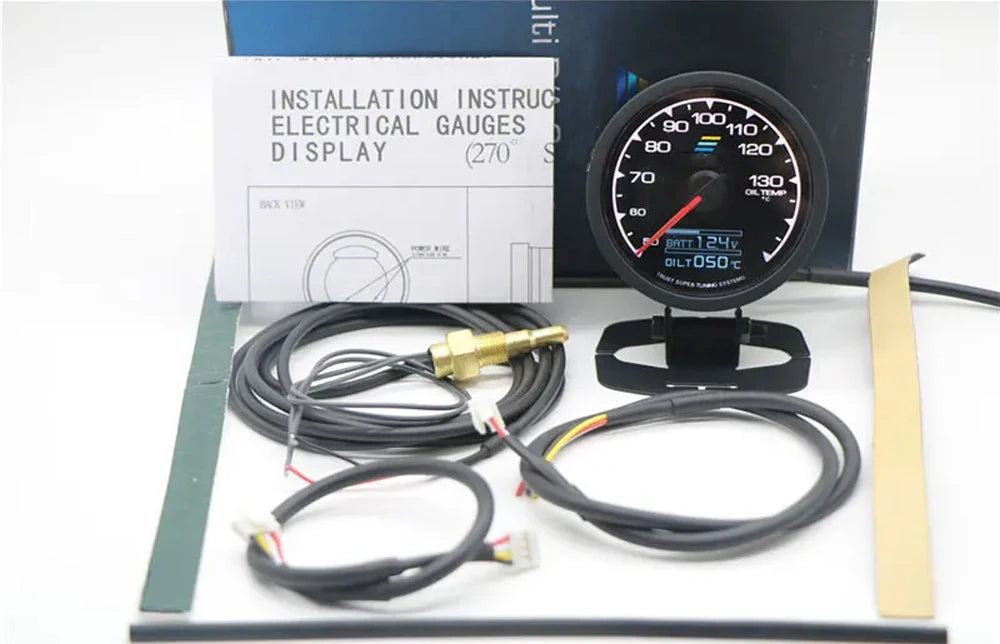 62mm GReddi LCD Digital Display Car Gauge Oil Pressure Oil Temperature Water Temperature Voltmeter Boost Gauge