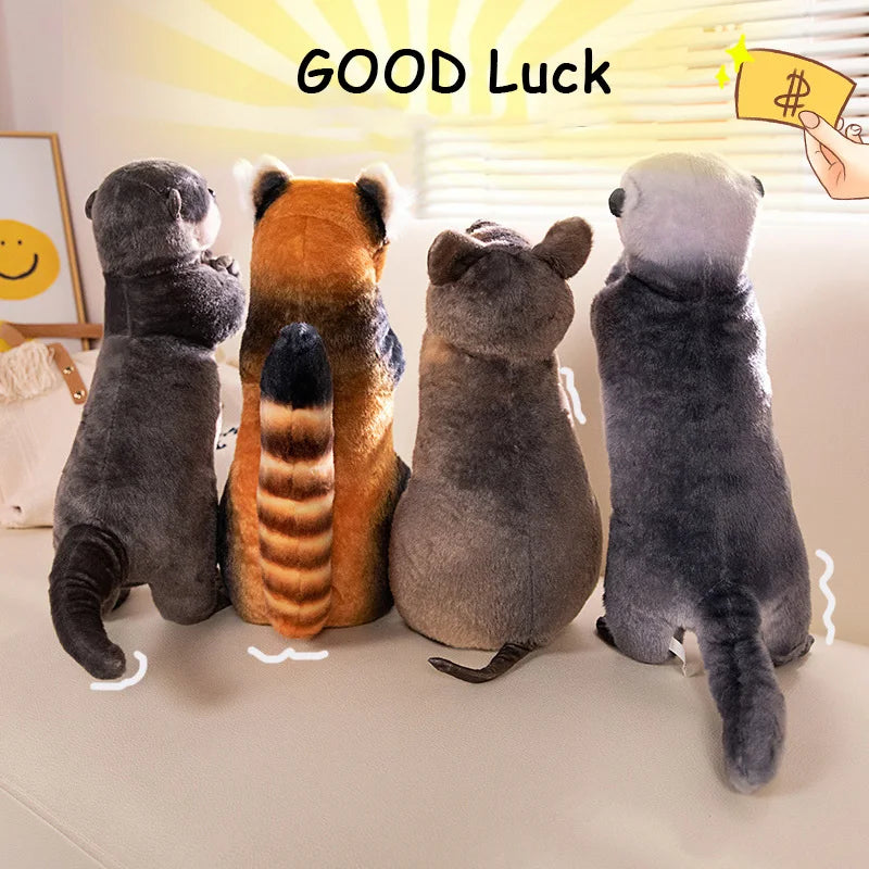 Animals to Thank for Blessing Plush Toys Red Panda Otter Short-Tailed Kangaroo Sea Otter Plush Animals Lifelike Bless Luck Gifts