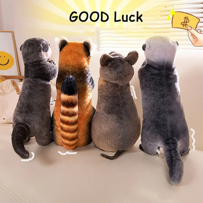 Animals to Thank for Blessing Plush Toys Red Panda Otter Short-Tailed Kangaroo Sea Otter Plush Animals Lifelike Bless Luck Gifts