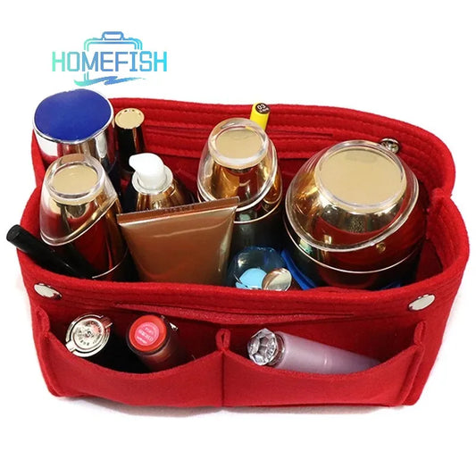 HOMEFISH Multifunction Insert Makeup Bag Women Travel Inner Purse Cosmetic Bags For Ladies Portable Storage Organizer Tote 2024