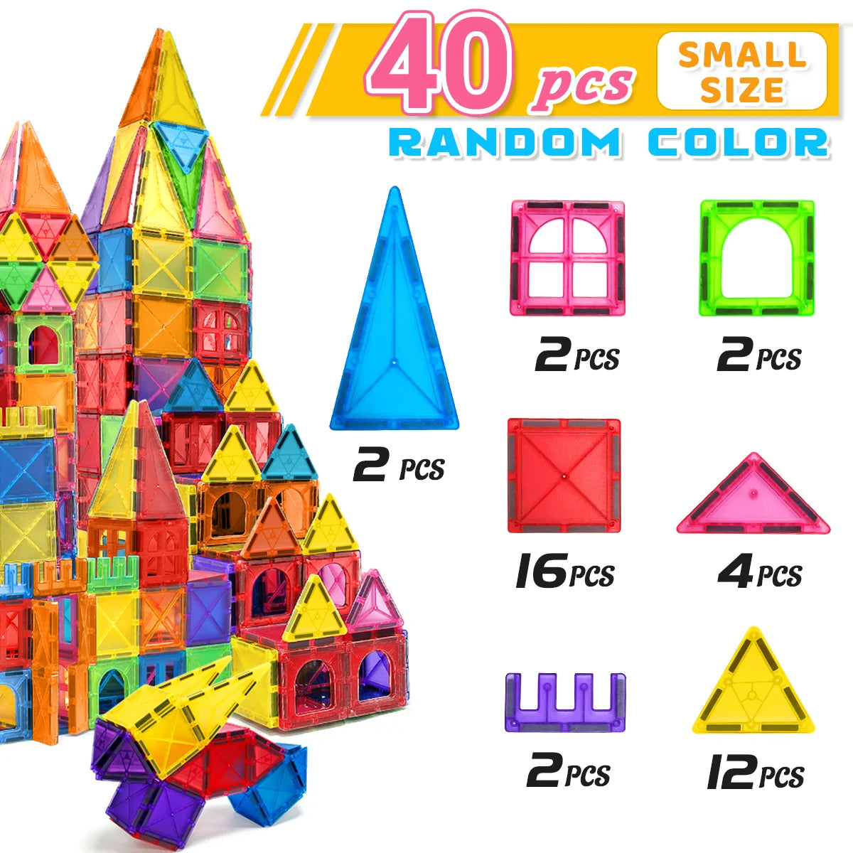40/64/100PCS Magnetic Building Blocks Montessori  Educational Constructor Toys Set For Kids Game For Boys Girl Gifts