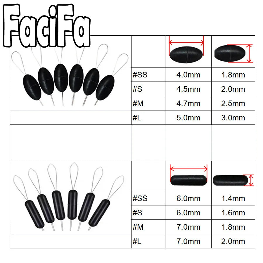 60 pcs 10 Group Rubber Silicon Space Bean Profession Fishing Float Resistance Anti-Strand fishing Line gear Connector Stopper
