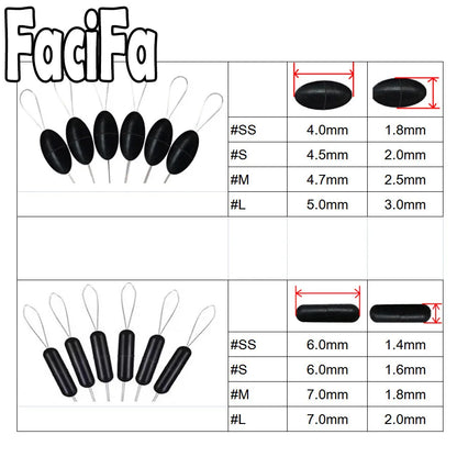 60 pcs 10 Group Rubber Silicon Space Bean Profession Fishing Float Resistance Anti-Strand fishing Line gear Connector Stopper